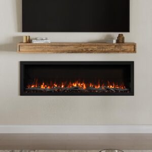 electric fireplace that hangs on the wall
